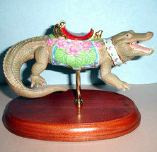 Lenox Carousel Alligator Hand Painted Porcelain Figurine Wood Base 844037 New - £80.04 GBP