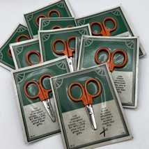 Lot 10 Miniature Working Craft Scissors Orange 2&quot; in Package NEW Promotional - $14.01