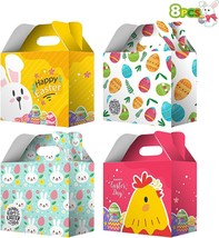 12Pcak Easter Treat Boxes 6.2 3.5 3.5 Inch Easter Gift Box with Handle P... - £15.47 GBP