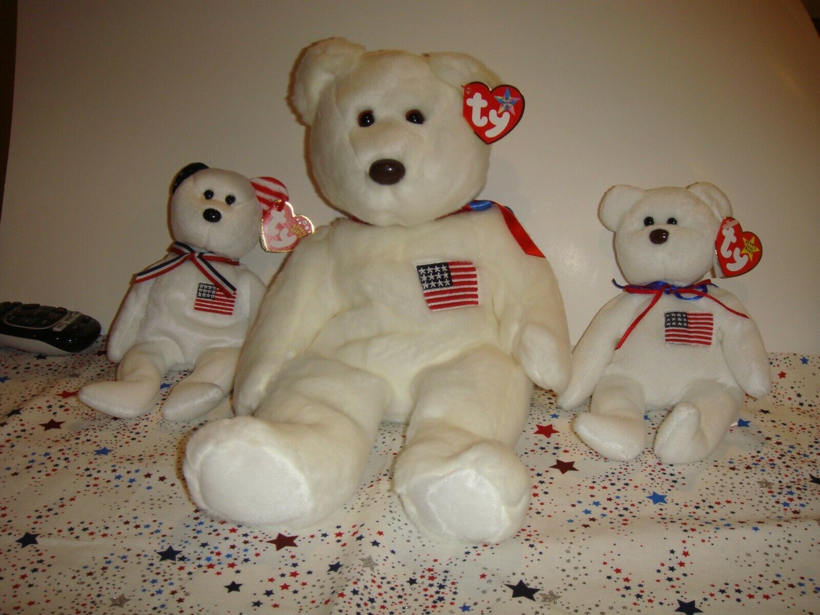 TY Beanie Buddy & Baby Libearty Bear & TY Store Americia White - £14.93 GBP