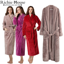 RH Women Fleece Hooded Bathrobe - Plush Long Robe Shawl Collar Spa Coat ... - £31.14 GBP+