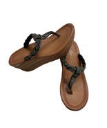Torta Caliente Wedge Braided Sparkly Black Sandals 6 - $24.37 CAD