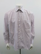 Michael Kors Men&#39;s Purple Striped Button Up Shirt Size16.5 Long Sleeve C... - €6,92 EUR