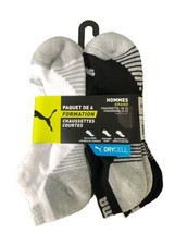 PUMA Men&#39;s Socks 6 Pack Training Low Cut Black Grey White  10-13 Drycell ($) - £38.89 GBP
