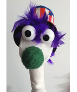 D51 * Basic Custom Made "Patriotic Guy w/ Purple Feather Hair" Sock Puppet - $5.00