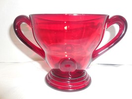 New Martinsville  Glass Ruby Red Moondrops Open Sugar - $9.89