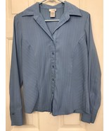 East 5th Shirt Size Medium Blue Long Sleeve Poly Blend Collared ButtonUp... - £9.30 GBP