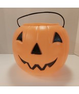 Vtg Plastic Pumpkin Jack-o-Lantern Candy Bucket General Foam Plastics - £13.62 GBP