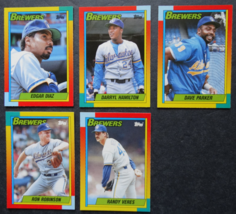 1990 Topps Traded Milwaukee Brewers Team Set of 5 Baseball Cards - £1.57 GBP