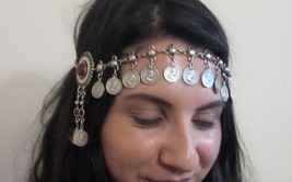Tigran the Great Forehead Button Silver Plated Drop, Armenian Headpieces... - $58.00