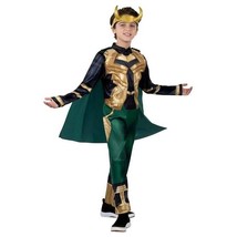 NEW Marvel Avengers Loki Costume Boys Child Medium 8 Jumpsuit Headpiece Cape - £23.15 GBP