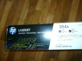 HP CC530AD # 304A Black Toner Cartridges DUAL PACK HP CP2025/CM2320 Prin... - £79.67 GBP