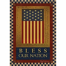 Bless Our Nation Patriotic House Flag -2 Sided Message, 28&quot; x 40&quot; - £22.34 GBP