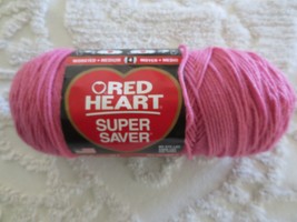 7 Oz. Red Heart Super Saver Acrylic #0774 Lt. Raspberry Medium 4 Yarn - 364 Yds. - £3.53 GBP