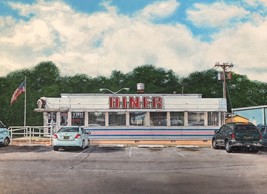 DINER-  an original acrylic painting of a vintage diner --The Golden Eagle  - £3,225.17 GBP