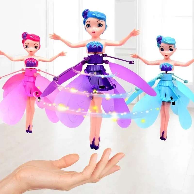 Gesture Sensing Induction Flight Luminous Fairy Doll Flying Toys Kids Mi... - £12.39 GBP