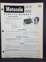 Motorola 1953 Chevrolet Auto Radio Service Manual Model CTA3 - £5.47 GBP