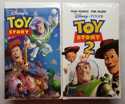 Disney Pixar Toy Story 1 &amp; Toy Story 2 Clamshell VHS Lot Tim Allen Tom H... - £9.51 GBP