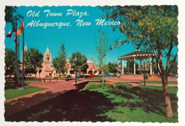 Old Town Plaza Albuquerque New Mexico Church Flags NM UNP Postcard c1970s 4x6 - £4.69 GBP