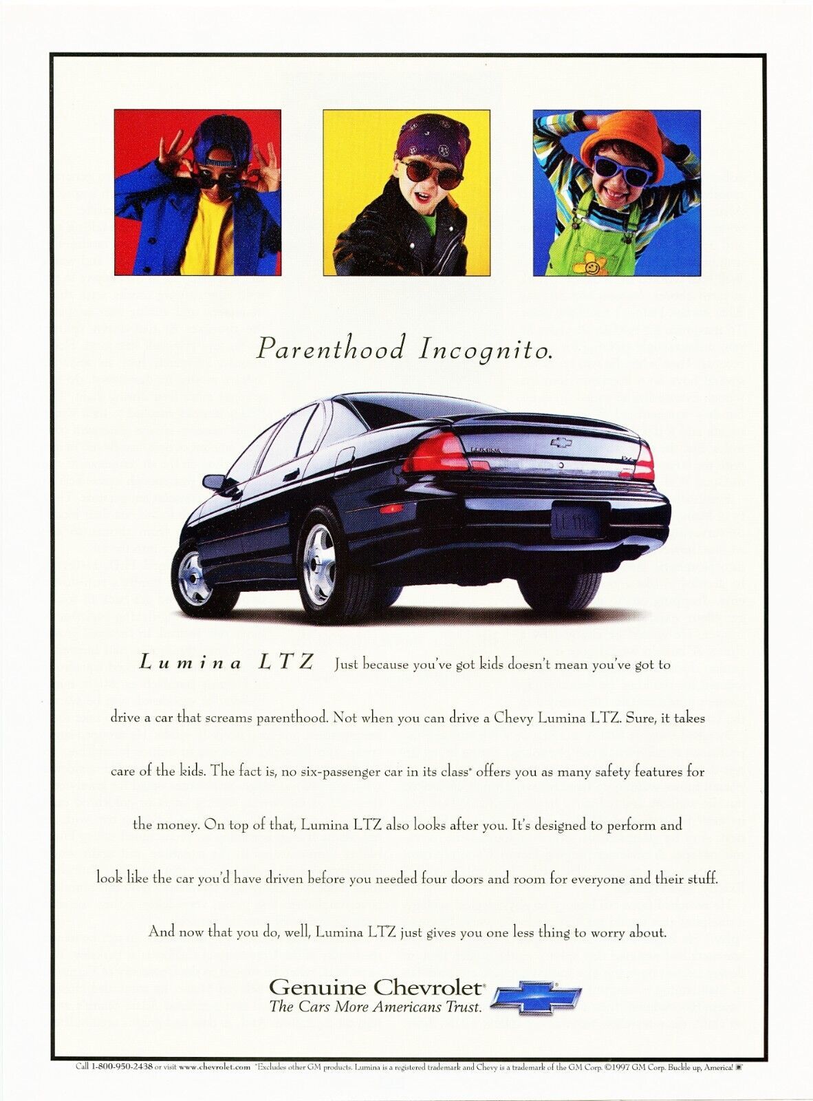 Chevy Lumina LTZ Parenthood Incognito Vintage 1997 Full-Page Print Magazine Ad - $9.70