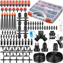 280 Pcs. Drip Irrigation Kit, 147 Ft. Garden Watering System 1/2 1/4 In - £32.98 GBP