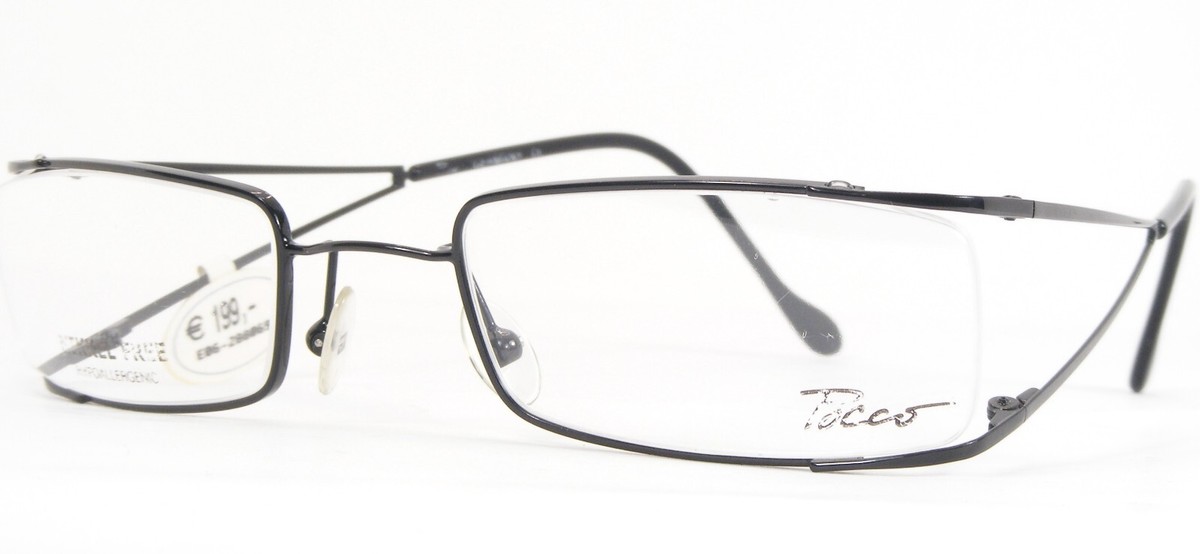 Occhiali Vintage Pocco BILBAO 1 Neri Unici Rari 50-20-140mm Germania - $115.81