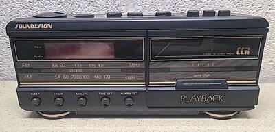 Vintage SOUNDESIGN AM/FM Alarm Clock Radio Cassette Player Model 3827 Works Item image 2