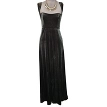 Olive Green Velvet Maxi Dress Size 4 - £93.88 GBP