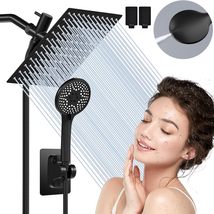 Shower Heads with Handheld Spray Combo, 10&#39;&#39; Matte Black Shower Head High - £28.32 GBP