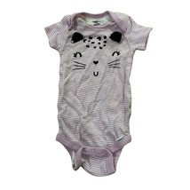 Gerber Baby Girl Onesie 6-9M Pink Striped Leopard Bodysuit - $8.86