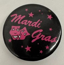 Vintage Mardi Gras button pin pinback - 1.75” inches across - Black Purple - £4.50 GBP