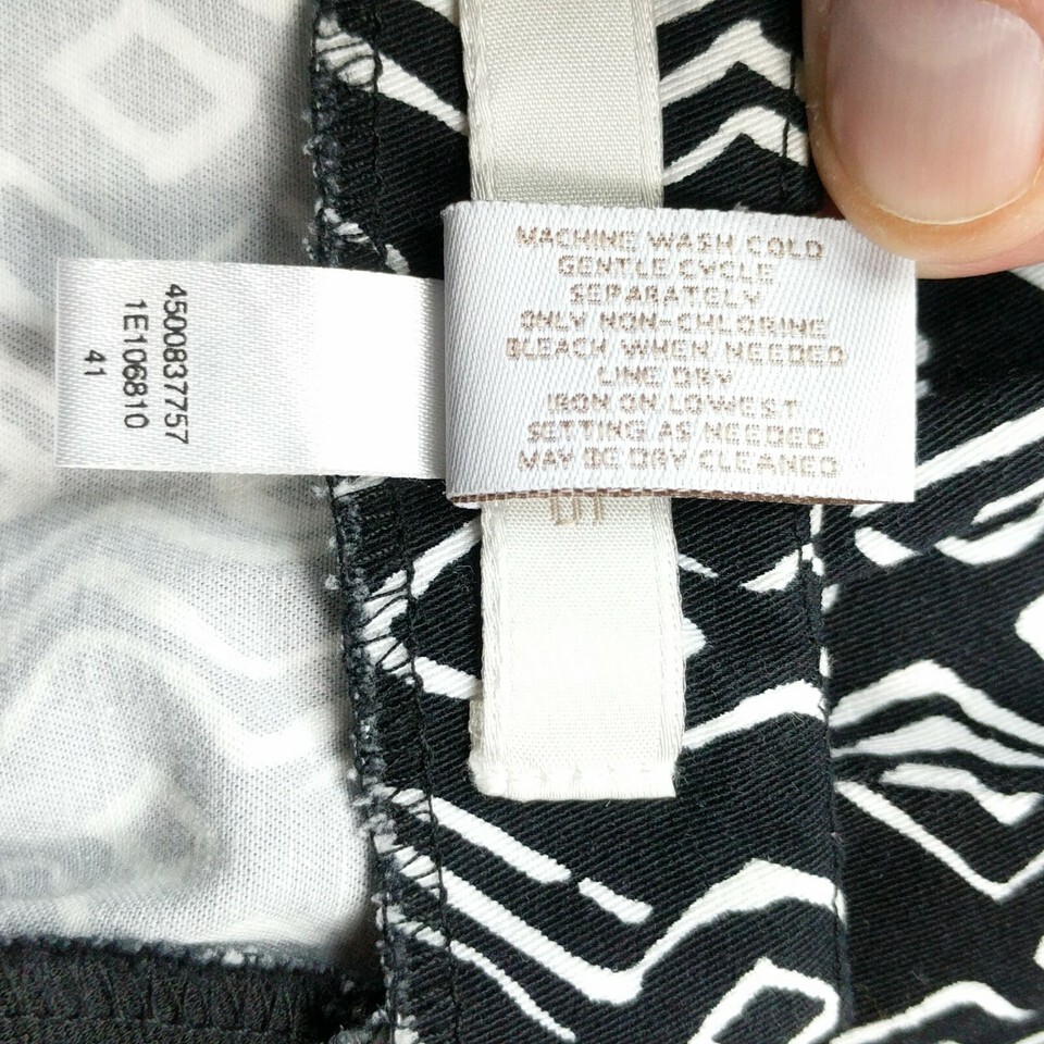 Chicos Womens A Line Skirt Size 0.5 Small Black White Geometric Back Zip Item image 6