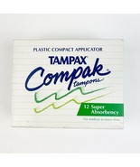 Vintage 1992 Tampax Compak Tampons Super Absorbency Sealed 12 Count - $24.99