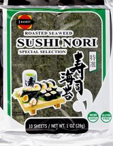 J-BASKET Seaweed Sushi Nori, 10 Sheets, Net. Wt.,1 Ounce (Pack of 1) - £7.22 GBP