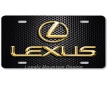 Lexus Logo Inspired Art Gold on Mesh FLAT Aluminum Novelty Car License T... - £14.38 GBP