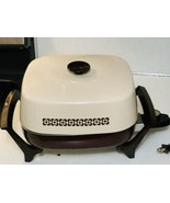 Vintage West Bend Completely Immersible Electric Skillet Beige/Brown 12&quot;... - $56.09