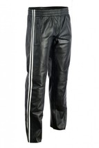 Men&#39;s brown cowhide Leather Pants Designer sports Gym Trouser - £140.43 GBP