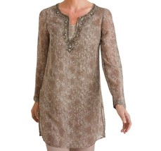 Chicos 3 Womens Size 16 18 XL Snake Print Tunic Tank Top Set Mountain Stone NEW - $45.00