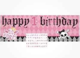 First Angel Pink Little Girl Argyle 1st Birthday Decoration 60” Party Ba... - $6.92