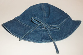 EXCELLENT BABY GIRLS OSHKOSH DISTRESSED BLUE JEAN LINED BUCKET HAT  SIZE... - £12.46 GBP