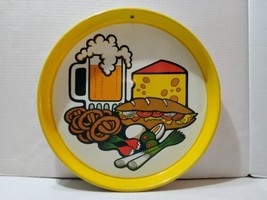 Vintage Cheinco 1970&#39;s Bar Beer Cheese Appetizer Serving Tray 13.75x1.5 Round  - £18.40 GBP