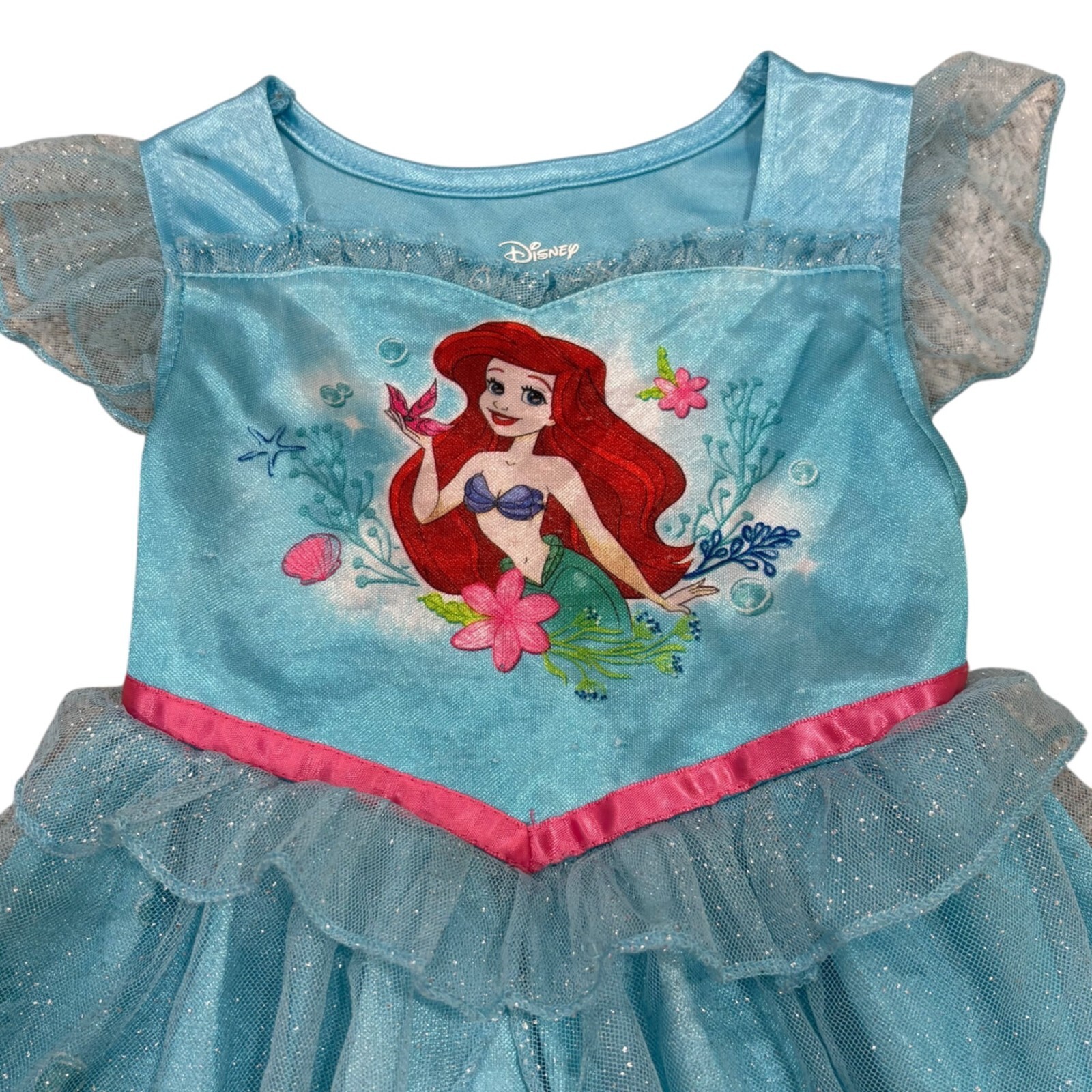 Disney Princess Ariel Costume Pajama Nightgown Dress 3T Toddler Item image 2