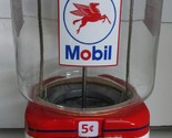 Acorn Five Cent Round Gumball Dispenser Mobil Theme Circa 1950&#39;s - $391.05