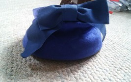Womens Blue Glenover Sunday Going To Meeting Hat Bow Wool? - $14.99