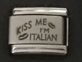 Kiss Me I’m Italian Wholesale Laser Italian Charm Link 9MM L1 - £9.03 GBP