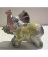 Vintage Ceramic ELEPHANT Trunk Up Good Luck lusterware - $21.52