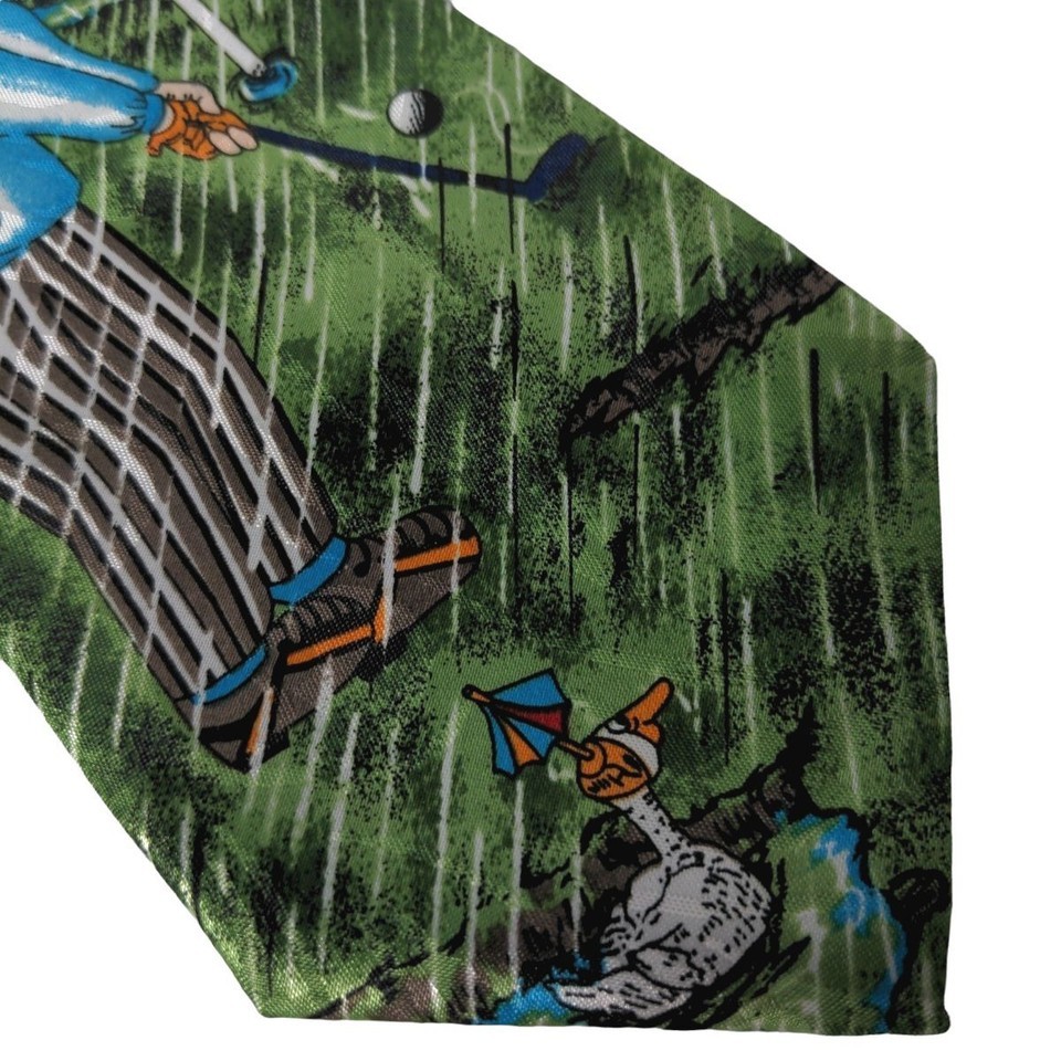 Fratello Funny Golfer Lighting Storm Rain Umbrella Novelty Necktie Item image 3