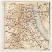 1925 Original Vintage Map Of Bonn / North RHINELAND-WESTPHALIA Germany - $26.01