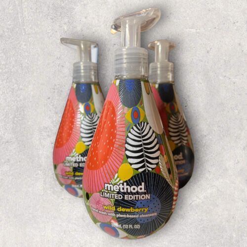 Primary image for 3 x Method Limited Edition WILD DEWBERRY Hand Wash Soap Gel 12oz Ea