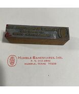 Vintage Printing Block Humble Bancshares Inc Humble TX 2 3/4x 5/8” - $161.63 MXN